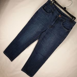 Collection jeans women's size 5 denim 30W cropped high waist 6 pocket button